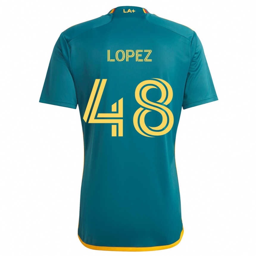 Gyermek Labdarúgás Diego López #48 Green Yellow Idegenbeli Jersey 2024/25 Mez Póló Ing