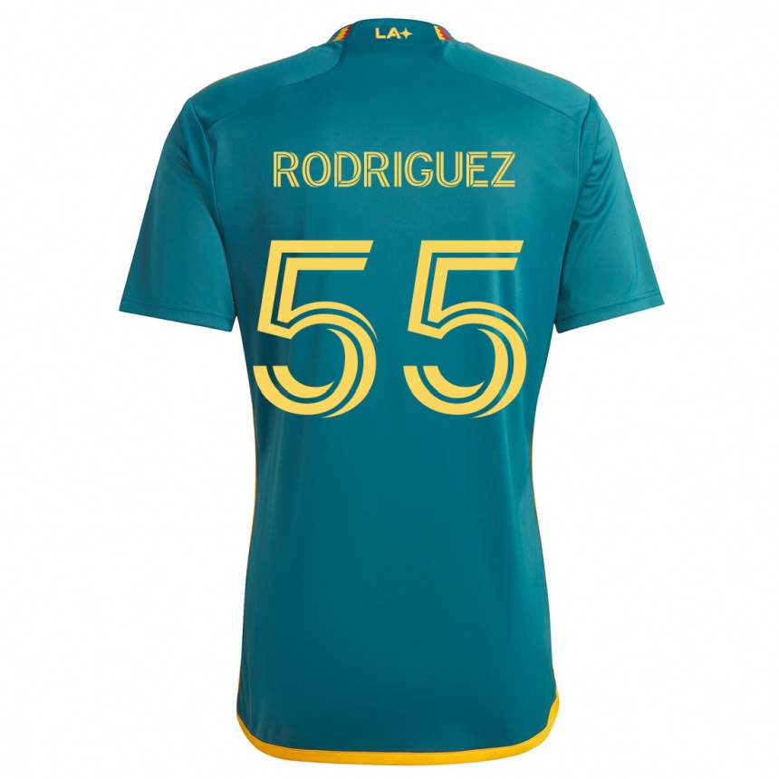 Gyermek Labdarúgás Diego Rodriguez #55 Green Yellow Idegenbeli Jersey 2024/25 Mez Póló Ing