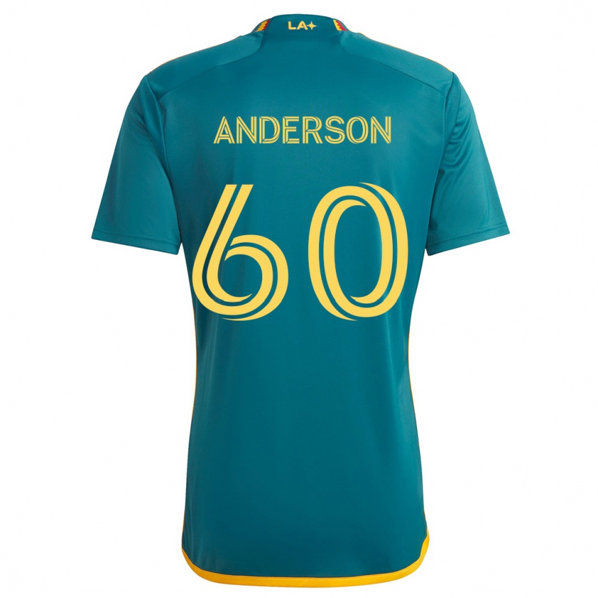 Gyermek Labdarúgás Nolan Anderson #60 Green Yellow Idegenbeli Jersey 2024/25 Mez Póló Ing