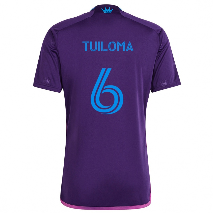 Gyermek Labdarúgás Bill Tuiloma #6 Lila Kék Idegenbeli Jersey 2024/25 Mez Póló Ing