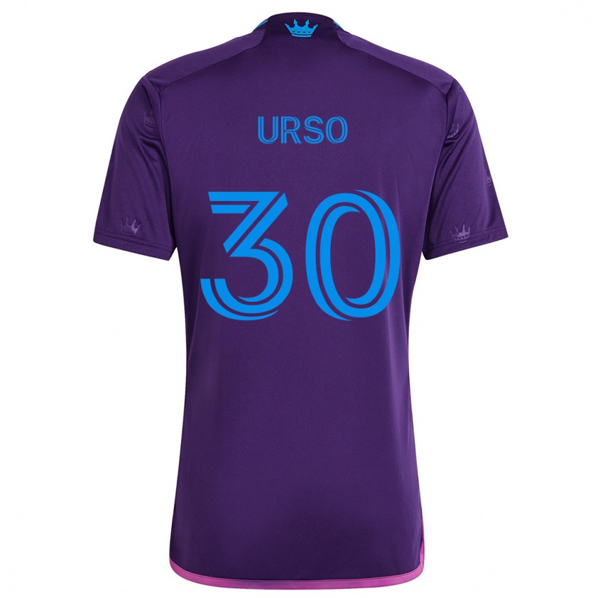 Gyermek Labdarúgás Júnior Urso #30 Lila Kék Idegenbeli Jersey 2024/25 Mez Póló Ing