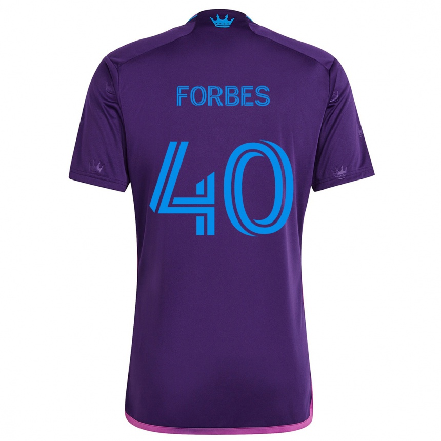 Gyermek Labdarúgás Jahlane Forbes #40 Lila Kék Idegenbeli Jersey 2024/25 Mez Póló Ing