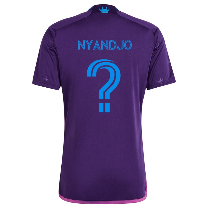 Gyermek Labdarúgás James Nyandjo #0 Lila Kék Idegenbeli Jersey 2024/25 Mez Póló Ing