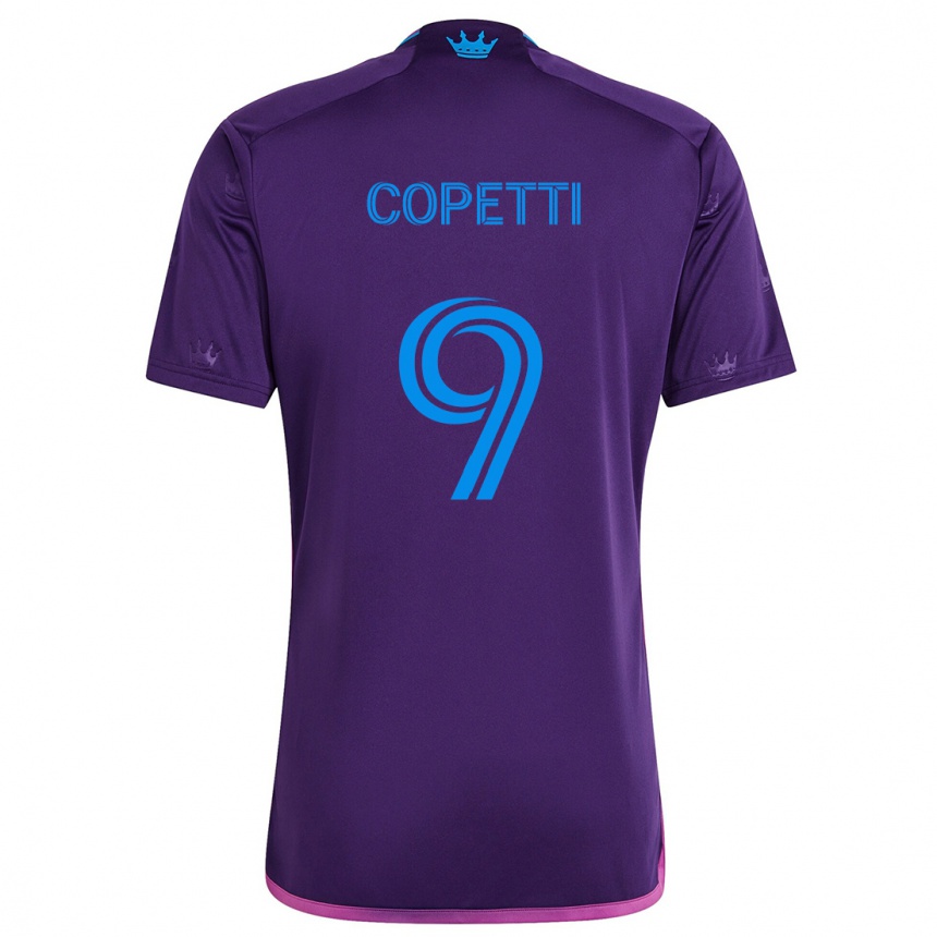 Gyermek Labdarúgás Enzo Copetti #9 Lila Kék Idegenbeli Jersey 2024/25 Mez Póló Ing