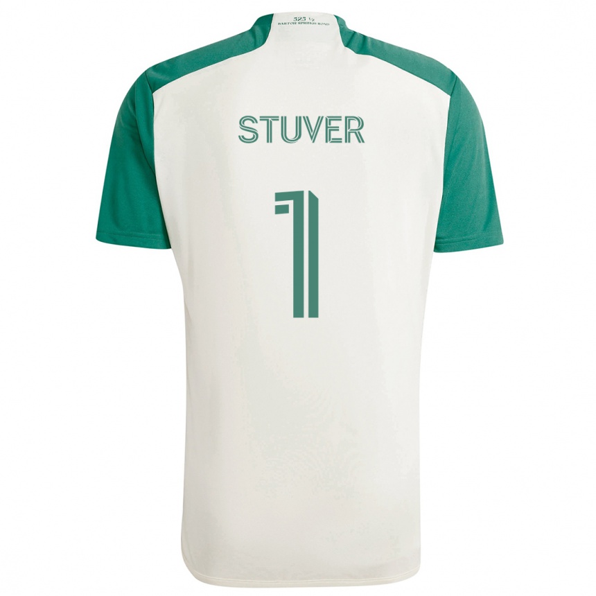 Gyermek Labdarúgás Brad Stuver #1 Barna Színek Zöld Idegenbeli Jersey 2024/25 Mez Póló Ing