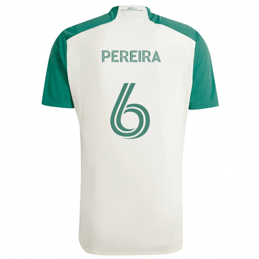 Gyermek Labdarúgás Daniel Pereira #6 Barna Színek Zöld Idegenbeli Jersey 2024/25 Mez Póló Ing