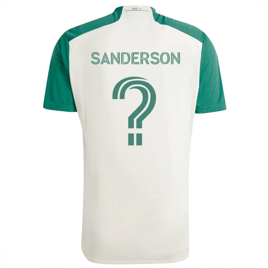 Gyermek Labdarúgás Spencer Sanderson #0 Barna Színek Zöld Idegenbeli Jersey 2024/25 Mez Póló Ing