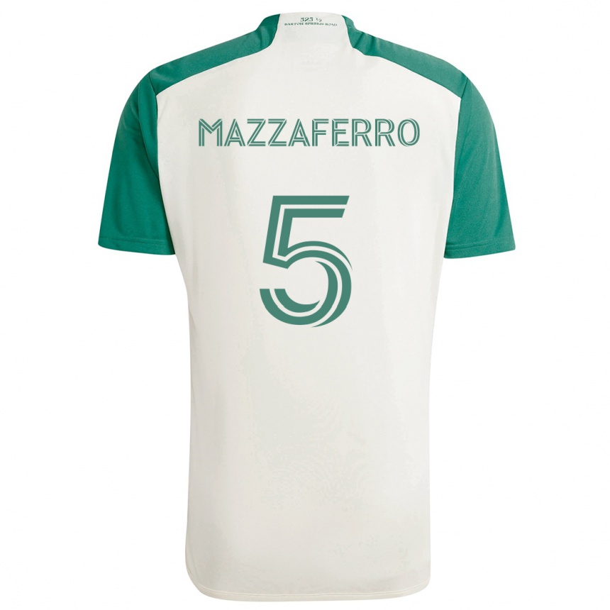 Gyermek Labdarúgás Salvatore Mazzaferro #5 Barna Színek Zöld Idegenbeli Jersey 2024/25 Mez Póló Ing