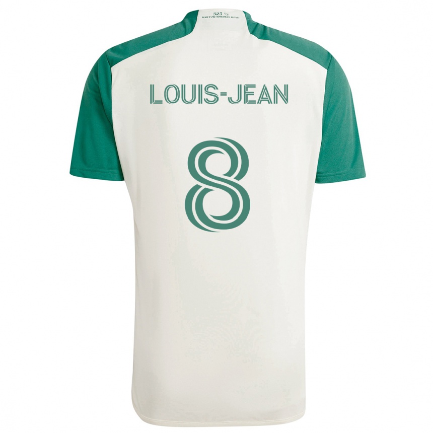 Gyermek Labdarúgás Steeve Louis-Jean #8 Barna Színek Zöld Idegenbeli Jersey 2024/25 Mez Póló Ing