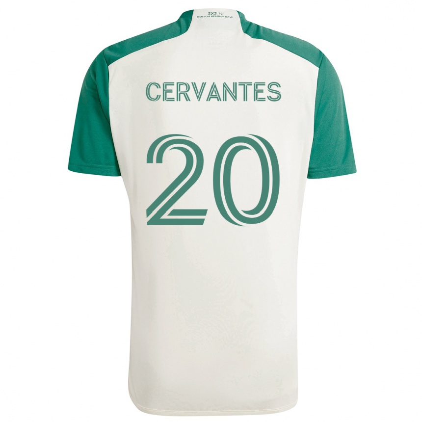 Gyermek Labdarúgás Aaron Cervantes #20 Barna Színek Zöld Idegenbeli Jersey 2024/25 Mez Póló Ing