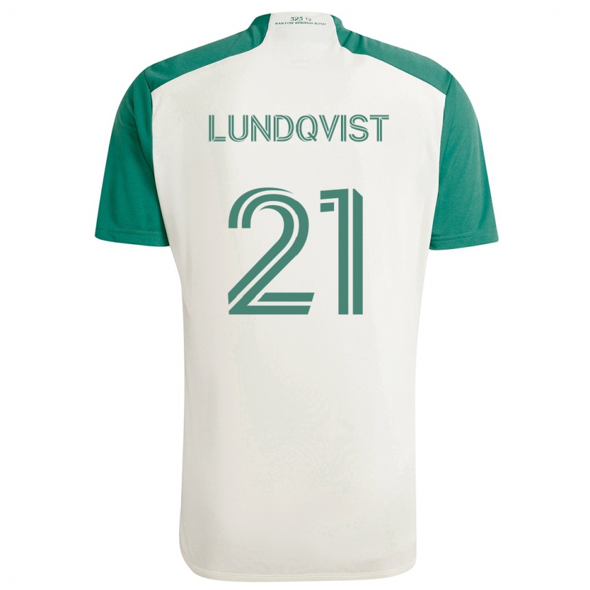 Gyermek Labdarúgás Adam Lundqvist #21 Barna Színek Zöld Idegenbeli Jersey 2024/25 Mez Póló Ing