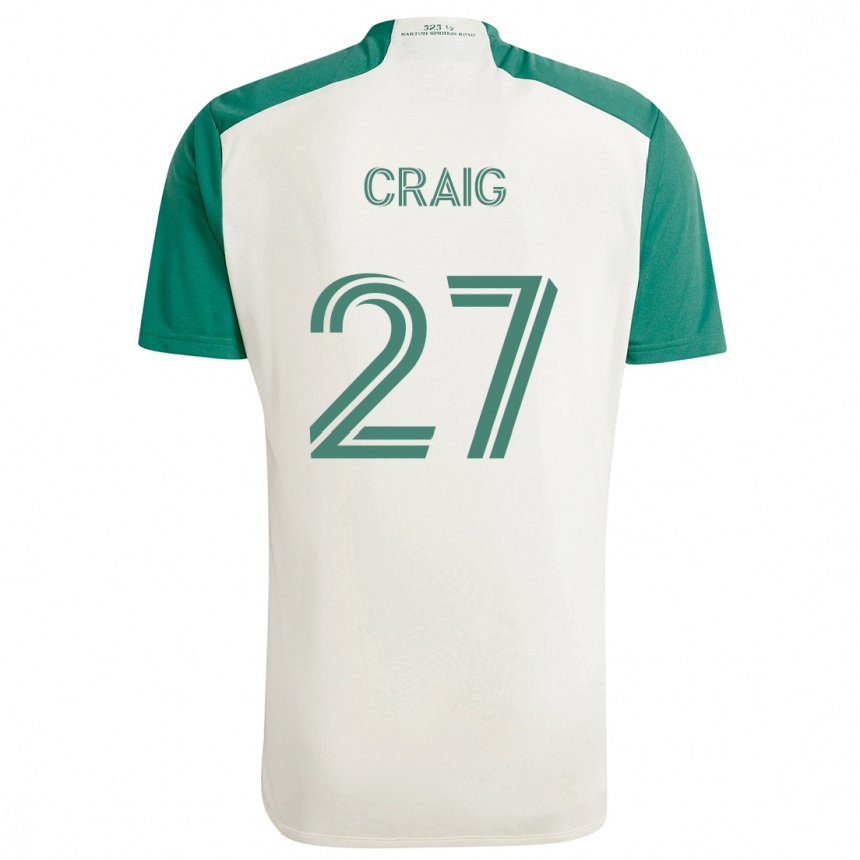 Gyermek Labdarúgás Brandan Craig #27 Barna Színek Zöld Idegenbeli Jersey 2024/25 Mez Póló Ing