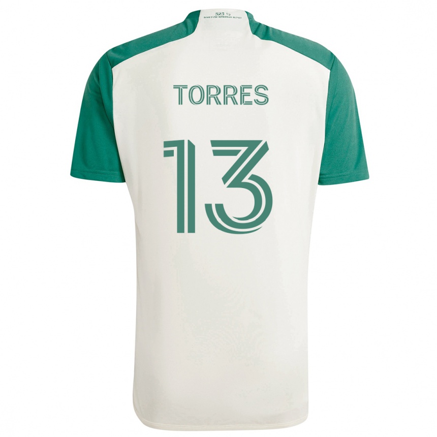 Gyermek Labdarúgás Leo Torres #13 Barna Színek Zöld Idegenbeli Jersey 2024/25 Mez Póló Ing