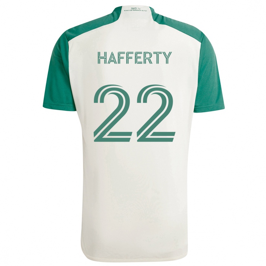 Gyermek Labdarúgás Joe Hafferty #22 Barna Színek Zöld Idegenbeli Jersey 2024/25 Mez Póló Ing