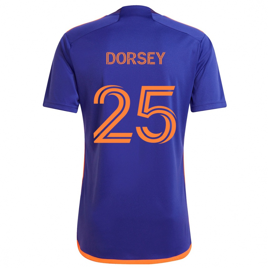 Gyermek Labdarúgás Griffin Dorsey #25 Lila Narancs Idegenbeli Jersey 2024/25 Mez Póló Ing