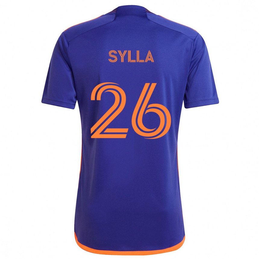 Gyermek Labdarúgás Ousmane Sylla #26 Lila Narancs Idegenbeli Jersey 2024/25 Mez Póló Ing