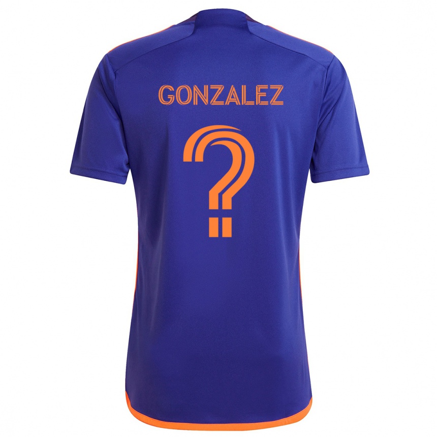 Gyermek Labdarúgás Axel Gonzalez #0 Lila Narancs Idegenbeli Jersey 2024/25 Mez Póló Ing