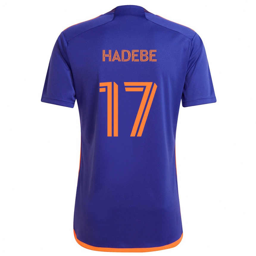 Gyermek Labdarúgás Teenage Hadebe #17 Lila Narancs Idegenbeli Jersey 2024/25 Mez Póló Ing