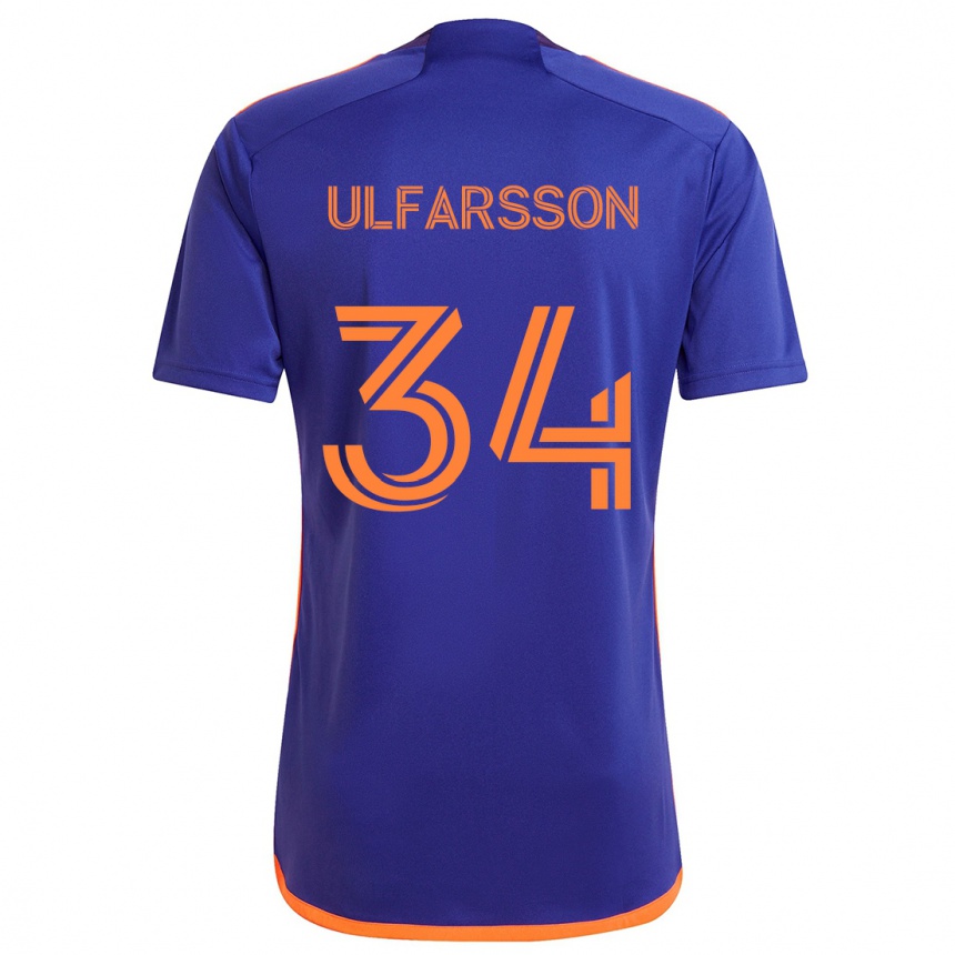 Gyermek Labdarúgás Thor Úlfarsson #34 Lila Narancs Idegenbeli Jersey 2024/25 Mez Póló Ing