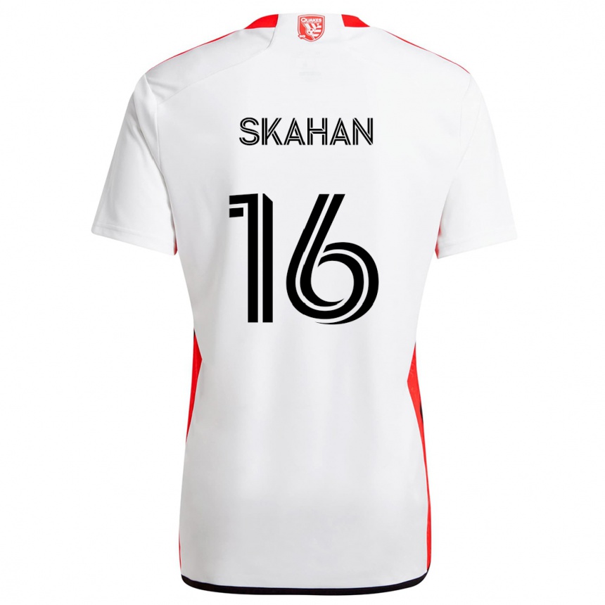 Gyermek Labdarúgás Jack Skahan #16 Fehér Piros Idegenbeli Jersey 2024/25 Mez Póló Ing