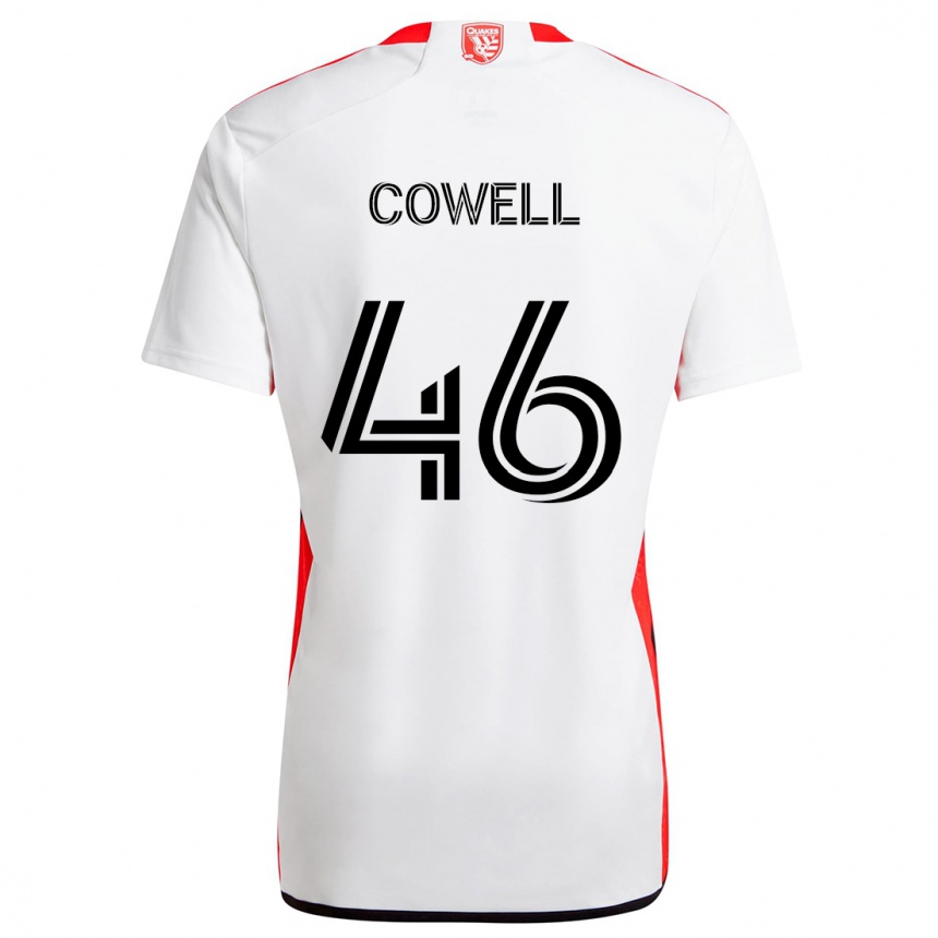 Gyermek Labdarúgás Chance Cowell #46 Fehér Piros Idegenbeli Jersey 2024/25 Mez Póló Ing