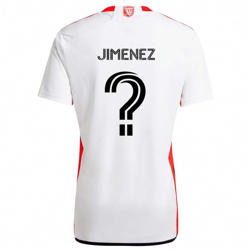 Gyermek Labdarúgás Kevin Jimenez #0 Fehér Piros Idegenbeli Jersey 2024/25 Mez Póló Ing