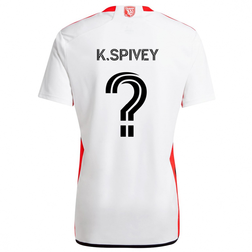 Gyermek Labdarúgás Kaedren Spivey #0 Fehér Piros Idegenbeli Jersey 2024/25 Mez Póló Ing