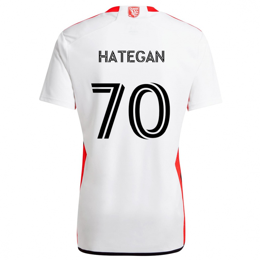 Gyermek Labdarúgás Roberto Hategan #70 Fehér Piros Idegenbeli Jersey 2024/25 Mez Póló Ing