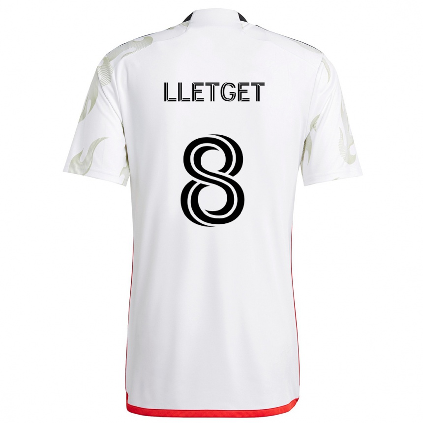 Gyermek Labdarúgás Sebastian Lletget #8 Fehér Piros Fekete Idegenbeli Jersey 2024/25 Mez Póló Ing