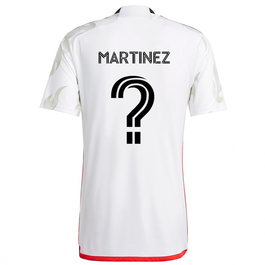 Gyermek Labdarúgás Jonathan Martinez #0 Fehér Piros Fekete Idegenbeli Jersey 2024/25 Mez Póló Ing