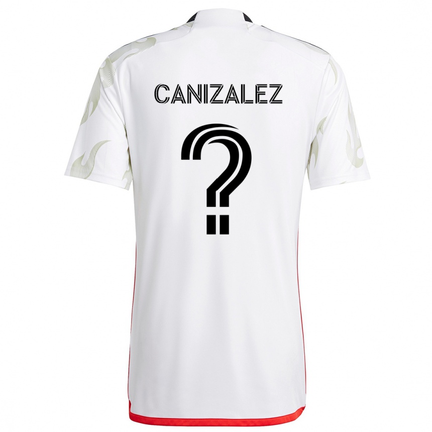 Gyermek Labdarúgás Henry Canizalez #0 Fehér Piros Fekete Idegenbeli Jersey 2024/25 Mez Póló Ing