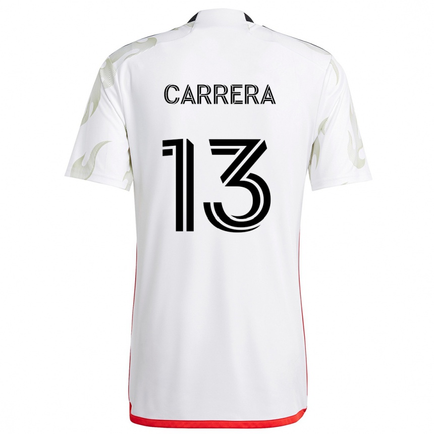 Gyermek Labdarúgás Antonio Carrera #13 Fehér Piros Fekete Idegenbeli Jersey 2024/25 Mez Póló Ing