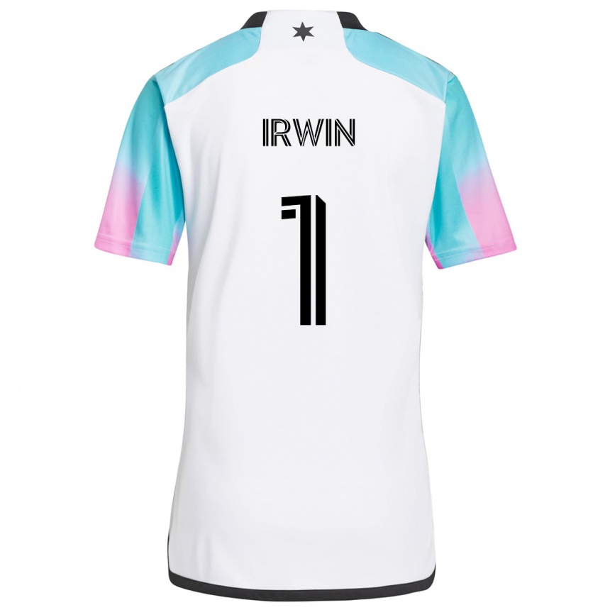 Gyermek Labdarúgás Clint Irwin #1 Fehér Kék Fekete Idegenbeli Jersey 2024/25 Mez Póló Ing