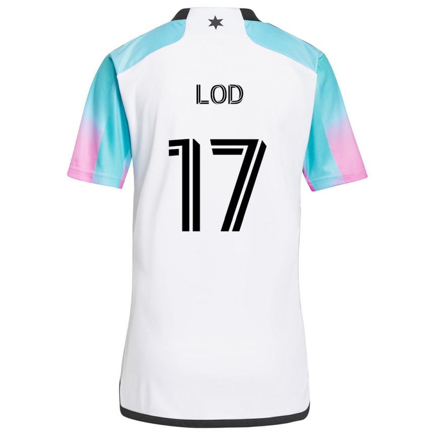 Gyermek Labdarúgás Robin Lod #17 Fehér Kék Fekete Idegenbeli Jersey 2024/25 Mez Póló Ing