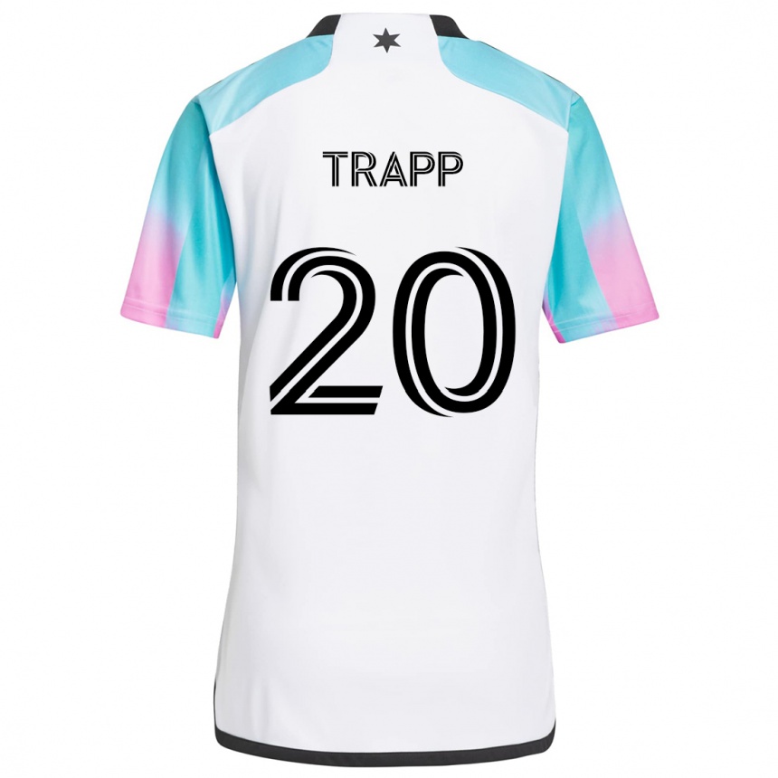 Gyermek Labdarúgás Wil Trapp #20 Fehér Kék Fekete Idegenbeli Jersey 2024/25 Mez Póló Ing