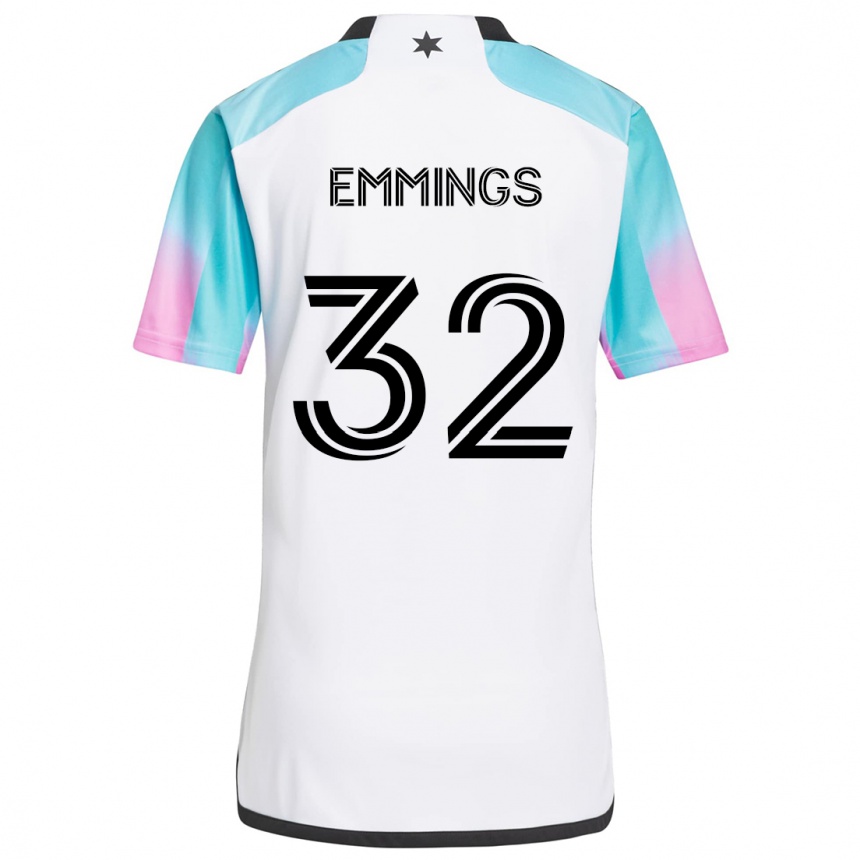 Gyermek Labdarúgás Fred Emmings #32 Fehér Kék Fekete Idegenbeli Jersey 2024/25 Mez Póló Ing