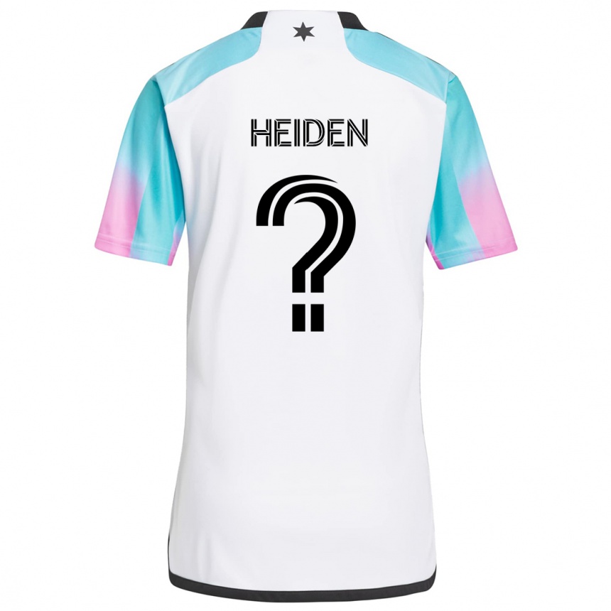 Gyermek Labdarúgás Adam Heiden #0 Fehér Kék Fekete Idegenbeli Jersey 2024/25 Mez Póló Ing