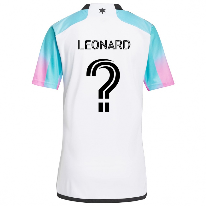 Gyermek Labdarúgás Tyler Leonard #0 Fehér Kék Fekete Idegenbeli Jersey 2024/25 Mez Póló Ing