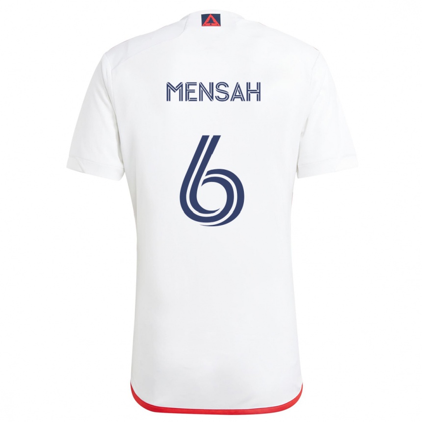 Gyermek Labdarúgás Jonathan Mensah #6 Fehér Piros Idegenbeli Jersey 2024/25 Mez Póló Ing