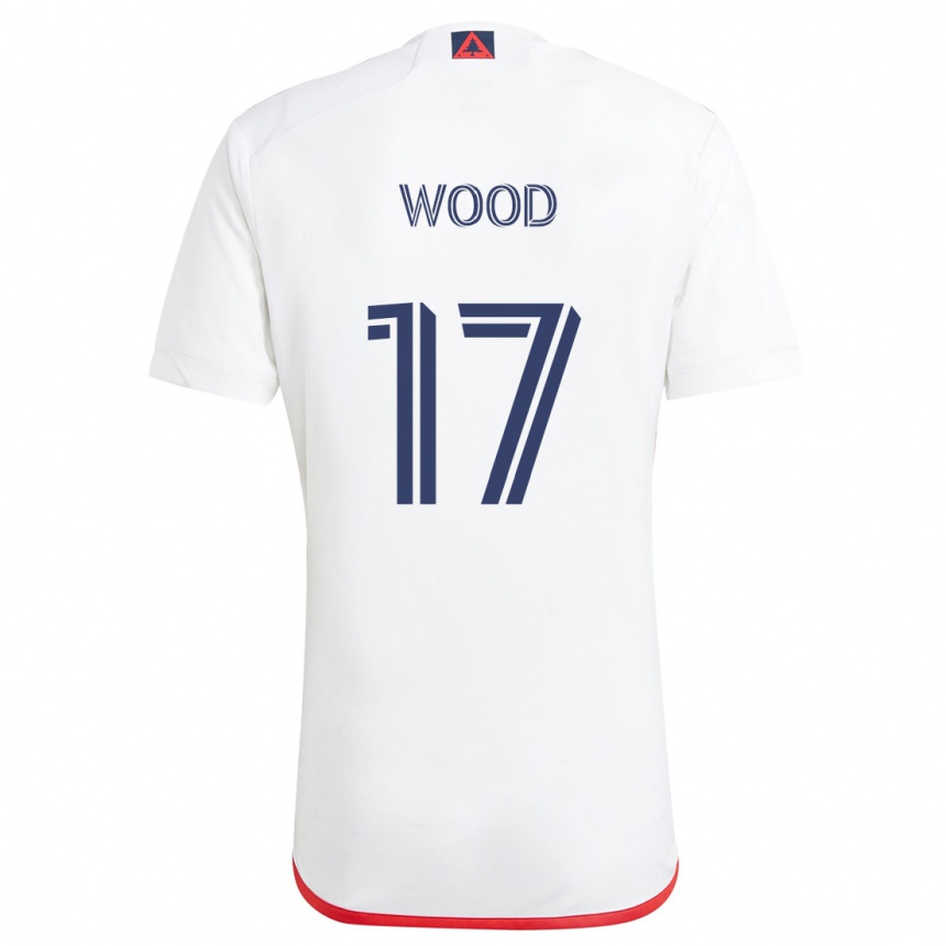 Gyermek Labdarúgás Bobby Wood #17 Fehér Piros Idegenbeli Jersey 2024/25 Mez Póló Ing