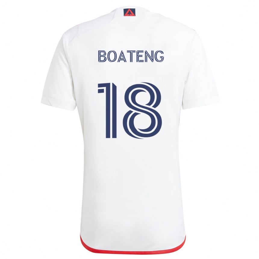 Gyermek Labdarúgás Emmanuel Boateng #18 Fehér Piros Idegenbeli Jersey 2024/25 Mez Póló Ing