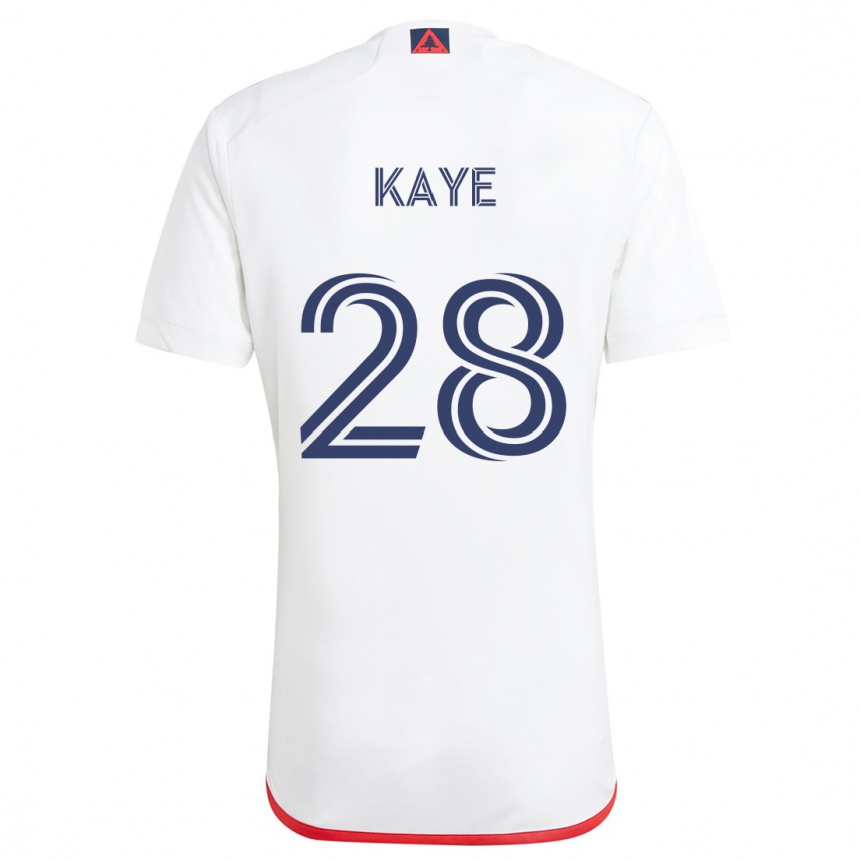 Gyermek Labdarúgás Mark-Anthony Kaye #28 Fehér Piros Idegenbeli Jersey 2024/25 Mez Póló Ing