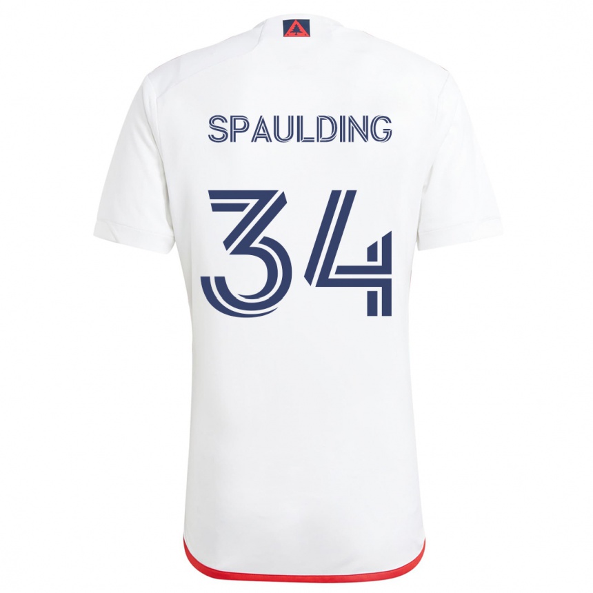 Gyermek Labdarúgás Ryan Spaulding #34 Fehér Piros Idegenbeli Jersey 2024/25 Mez Póló Ing