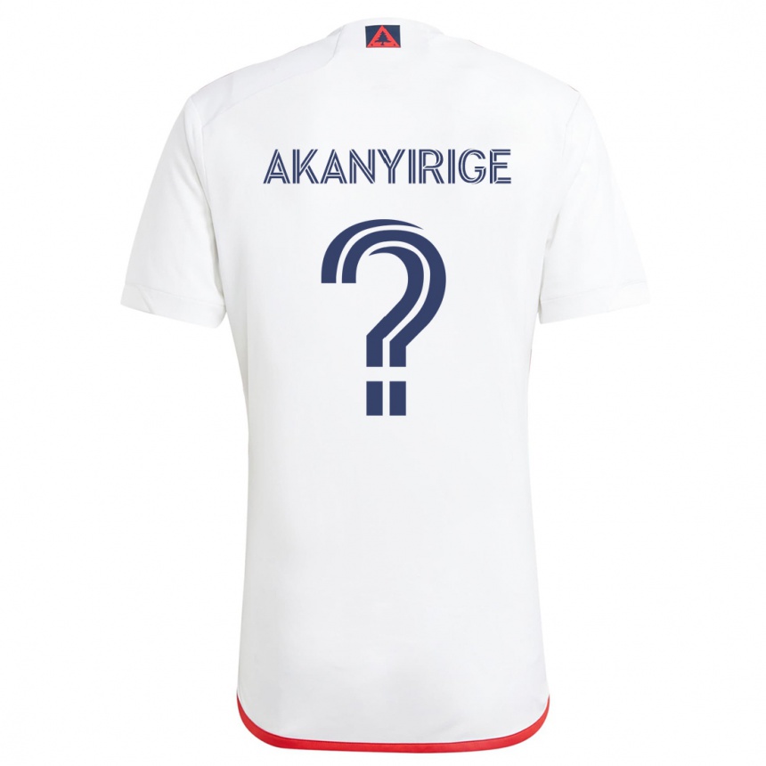 Gyermek Labdarúgás Jacob Akanyirige #0 Fehér Piros Idegenbeli Jersey 2024/25 Mez Póló Ing