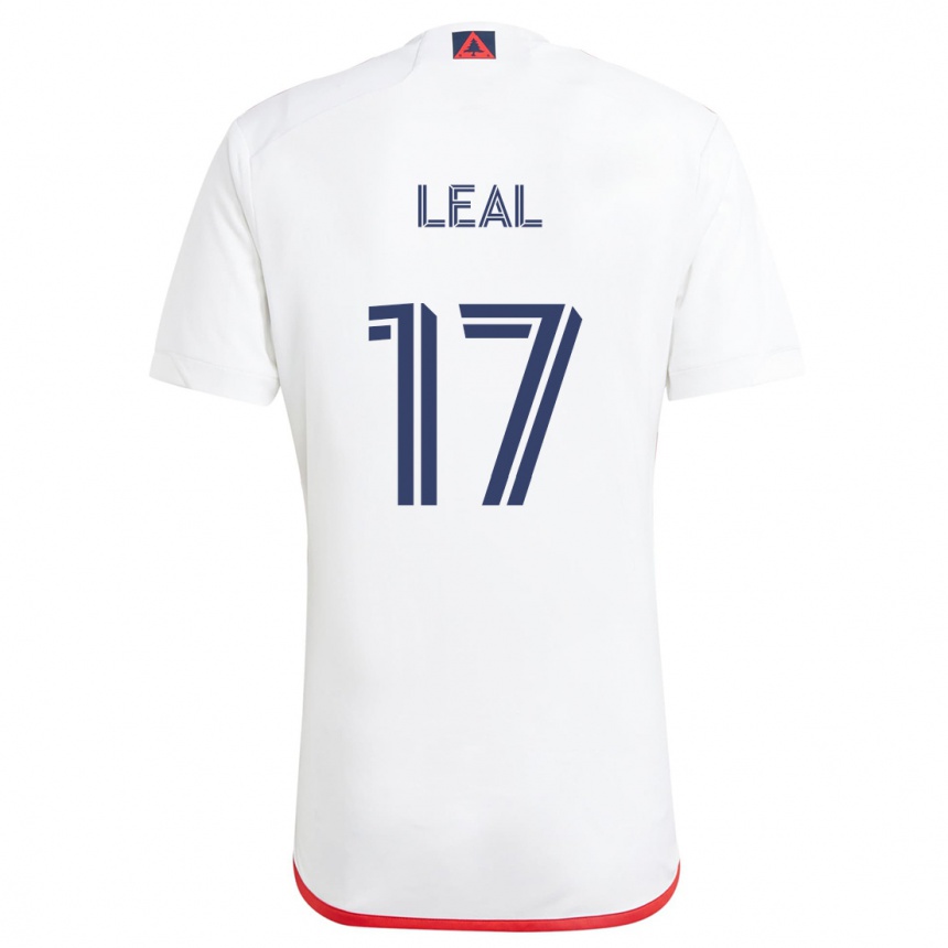 Gyermek Labdarúgás Patrick Leal #17 Fehér Piros Idegenbeli Jersey 2024/25 Mez Póló Ing