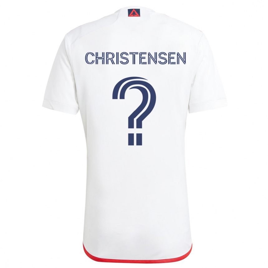 Gyermek Labdarúgás Kevin Christensen #0 Fehér Piros Idegenbeli Jersey 2024/25 Mez Póló Ing