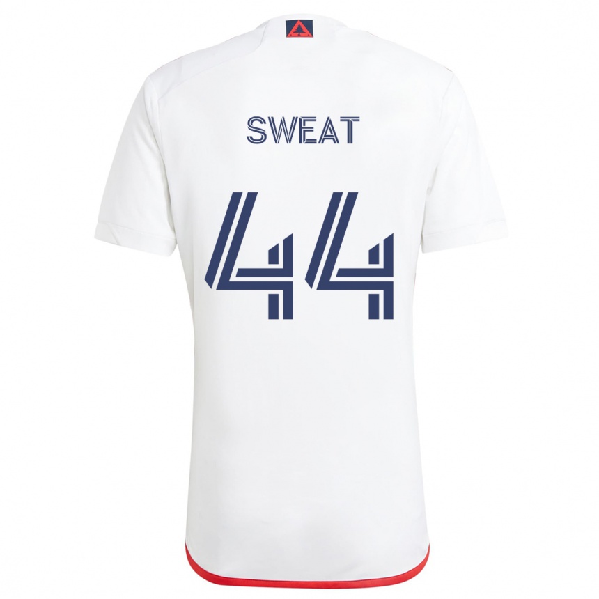 Gyermek Labdarúgás Ben Sweat #44 Fehér Piros Idegenbeli Jersey 2024/25 Mez Póló Ing