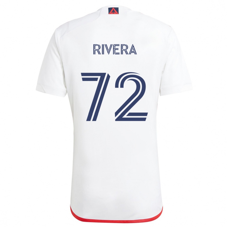 Gyermek Labdarúgás Damián Rivera #72 Fehér Piros Idegenbeli Jersey 2024/25 Mez Póló Ing