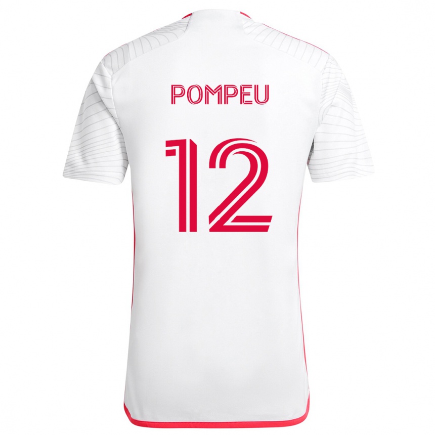 Gyermek Labdarúgás Célio Pompeu #12 Fehér Piros Idegenbeli Jersey 2024/25 Mez Póló Ing