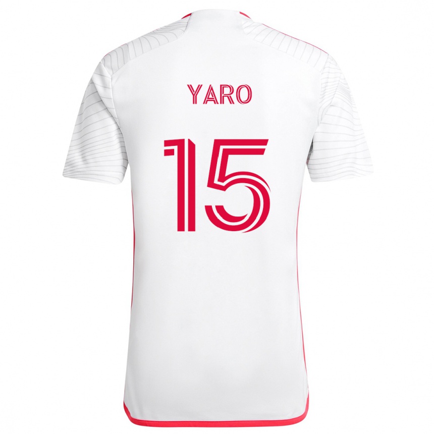 Gyermek Labdarúgás Joshua Yaro #15 Fehér Piros Idegenbeli Jersey 2024/25 Mez Póló Ing